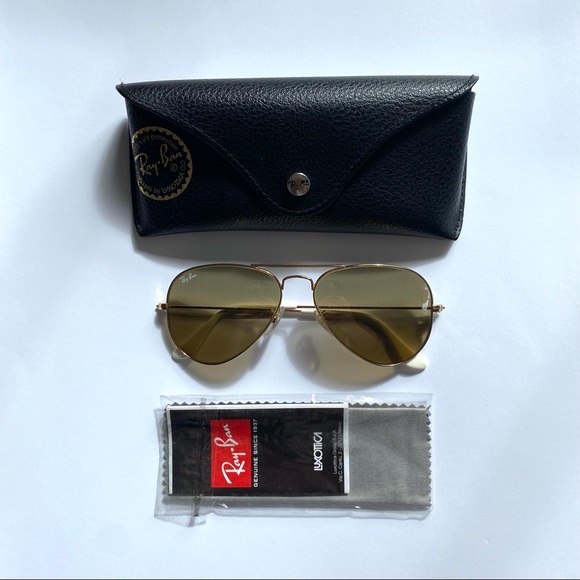 Ray-Ban Aviator Classic Brown w/ Gold Frame - Picture 4 of 6